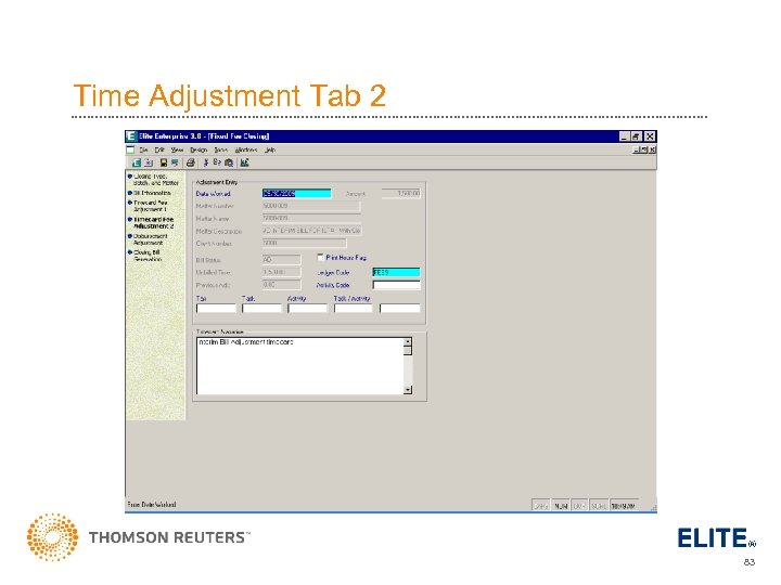 Time Adjustment Tab 2 83 