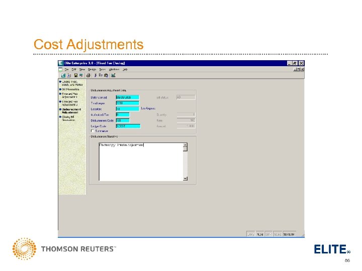 Cost Adjustments 86 