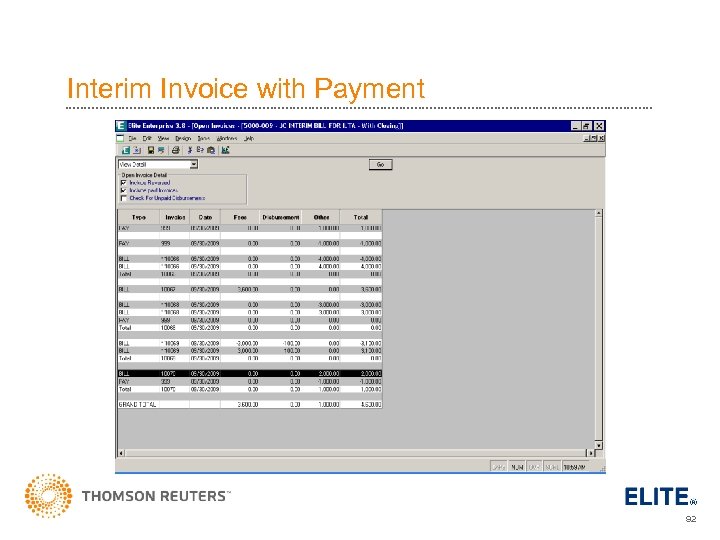 Interim Invoice with Payment 92 