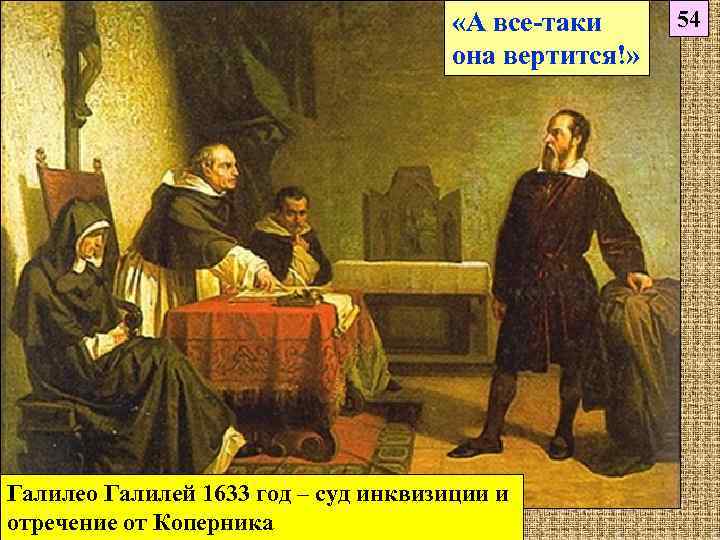  «А все-таки она вертится!» Галилео Галилей 1633 год – суд инквизиции и отречение