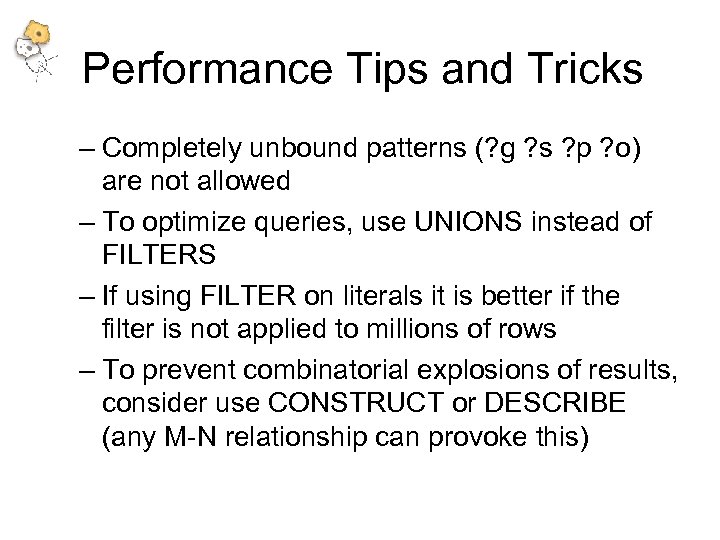 Performance Tips and Tricks – Completely unbound patterns (? g ? s ? p