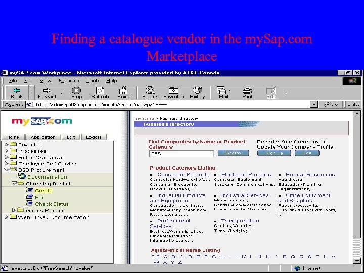 Finding a catalogue vendor in the my. Sap. com Marketplace 