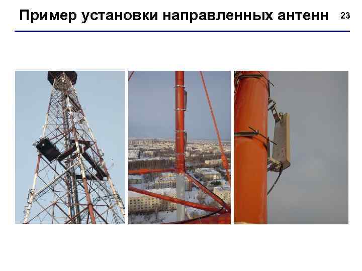 Пример установки направленных антенн 23 