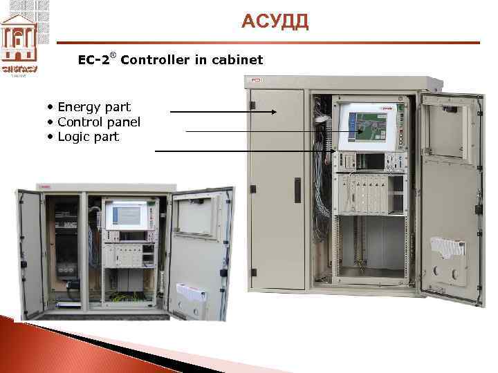 АСУДД EC-2® Controller in cabinet • Energy part • Control panel • Logic part
