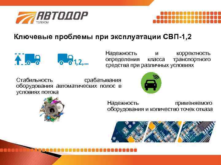 Ключевые проблемы при эксплуатации СВП-1, 2 Надежность и корректность определения класса транспортного средства при