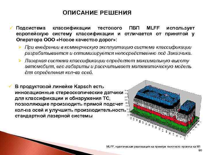 ОПИСАНИЕ РЕШЕНИЯ ü Подсистема классификации тестового ПВП MLFF использует европейскую систему классификации и отличается