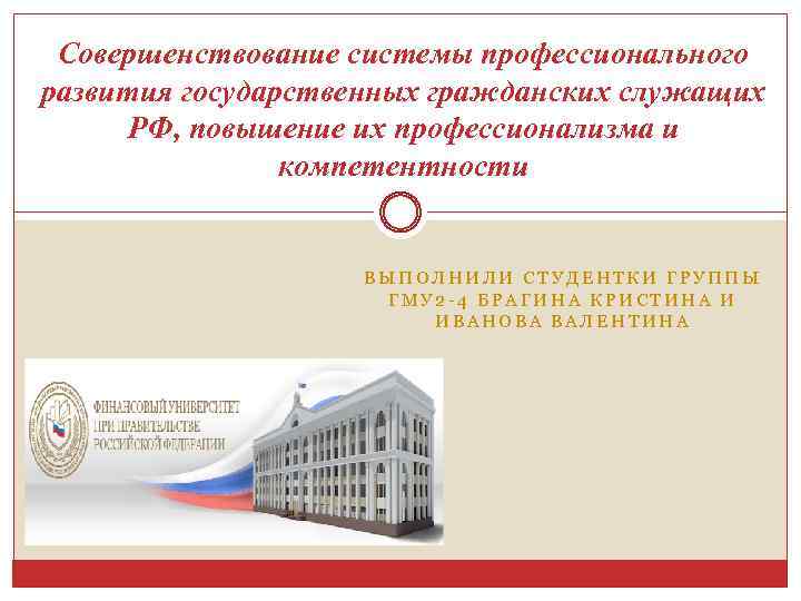 Совершенствование системы профессионального развития государственных гражданских служащих РФ, повышение их профессионализма и компетентности ВЫПОЛНИЛИ