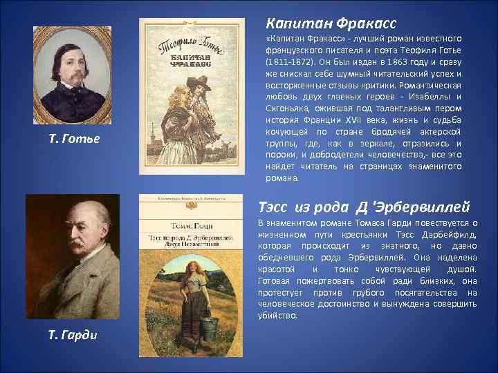 Капитан Фракасс Т. Готье «Капитан Фракасс» - лучший роман известного французского писателя и поэта