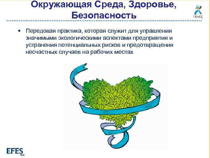 Окружающая Среда, Здоровье, Безопасность § Передовая практика, которая служит для управления значимыми экологическими аспектами