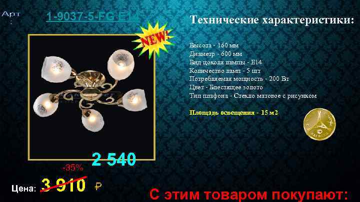 1 -9037 -5 -FG E 14 Технические характеристики: Высота - 160 мм Диаметр -