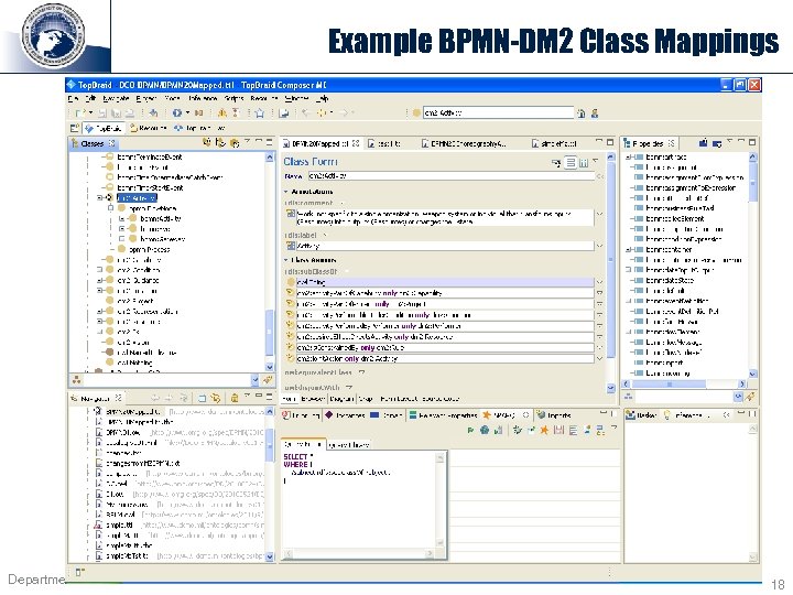 Example BPMN-DM 2 Class Mappings Department of Defense 18 