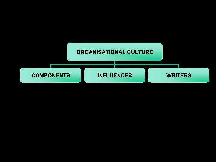 ORGANISATIONAL CULTURE COMPONENTS INFLUENCES WRITERS 