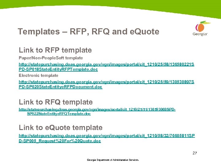 Templates – RFP, RFQ and e. Quote Link to RFP template Paper/Non-People. Soft template