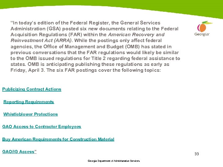 “In today’s edition of the Federal Register, the General Services Administration (GSA) posted six