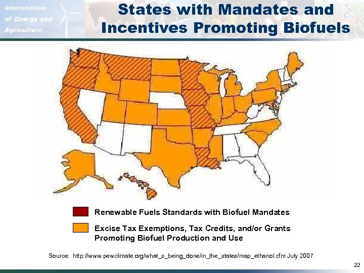 States with Mandates and Incentives Promoting Biofuels Renewable Fuels Standards with Biofuel Mandates Excise