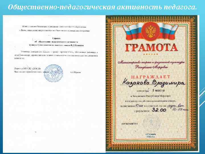 Общественно-педагогическая активность педагога. 