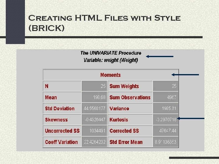 Creating HTML Files with Style (BRICK) 