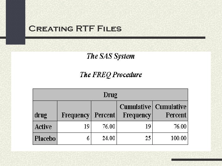 Creating RTF Files 