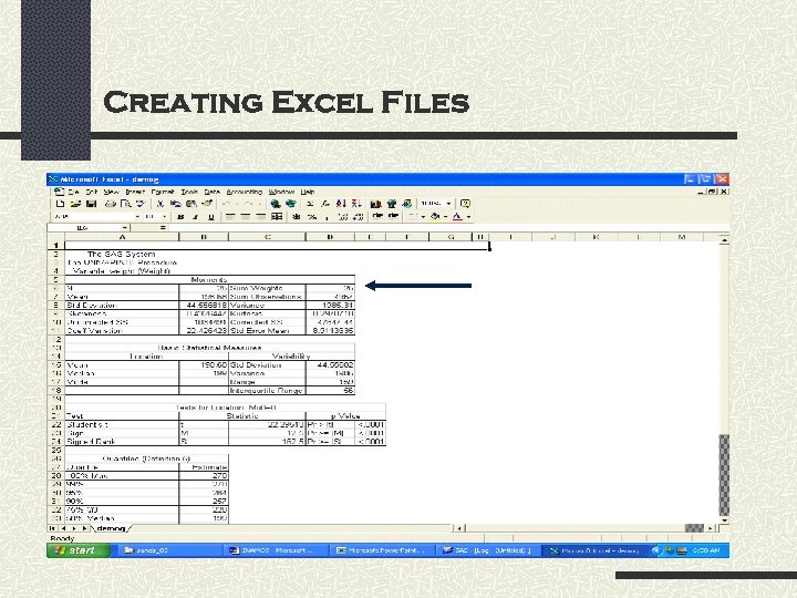 Creating Excel Files 