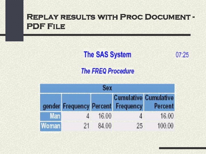 Replay results with Proc Document PDF File 