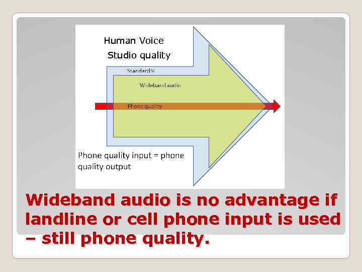 Human Voice Studio quality Wideband audio is no advantage if landline or cell phone