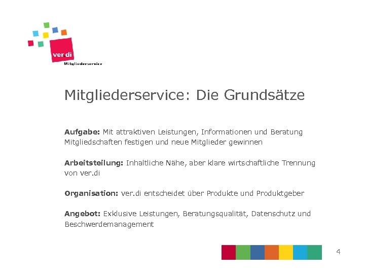 Mitgliederservice: Die Grundsätze Aufgabe: Mit attraktiven Leistungen, Informationen und Beratung Mitgliedschaften festigen und neue