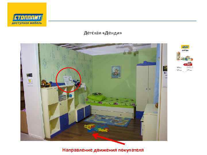 Детская «Денди» Направление движения покупателя 