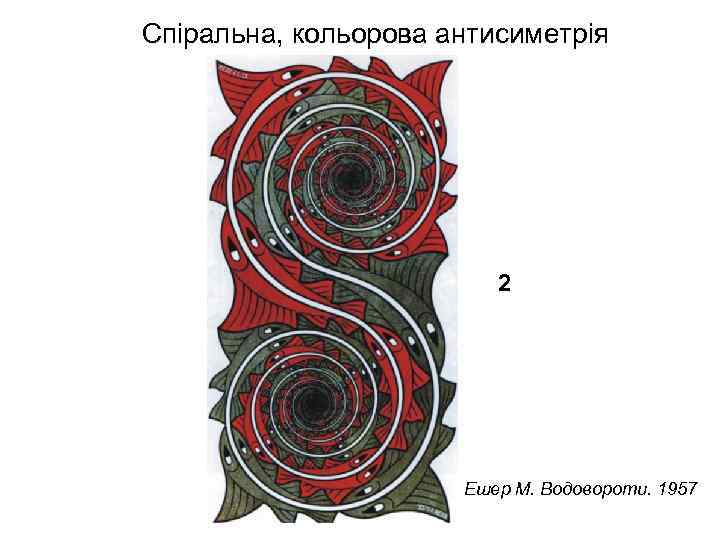 Спіральна, кольорова антисиметрія 2 Ешер М. Водовороти. 1957 