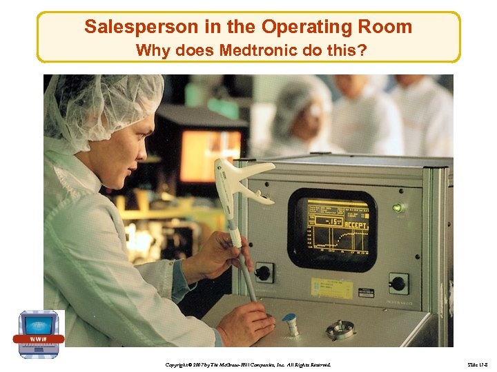 Salesperson in the Operating Room Why does Medtronic do this? Copyright © 2007 by