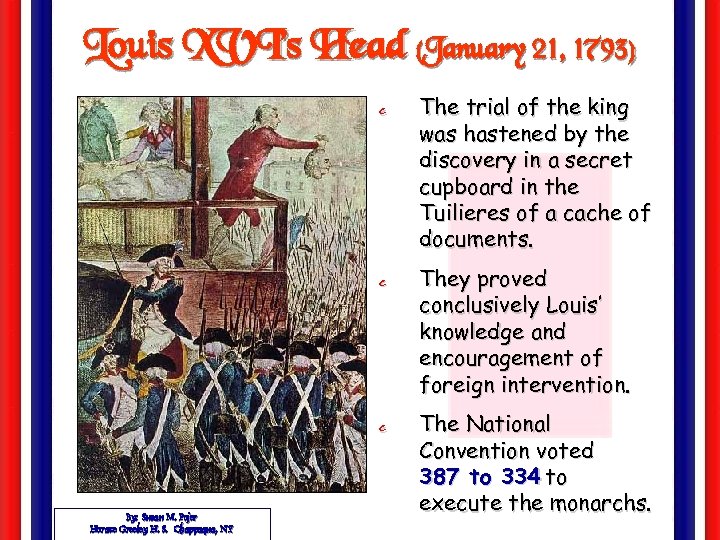 Louis XVI’s Head (January 21, 1793) c c They proved conclusively Louis’ knowledge and