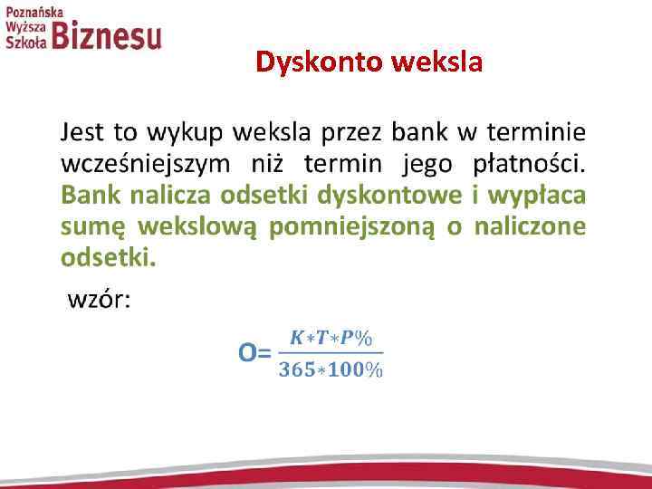  Dyskonto weksla • 