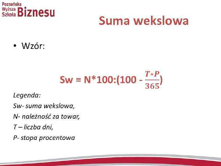  Suma wekslowa • 