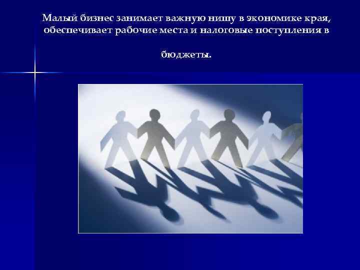 Малый бизнес занимает важную нишу в экономике края, обеспечивает рабочие места и налоговые поступления