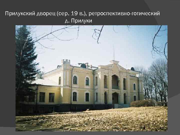 Прилукский дворец (сер. 19 в. ), ретроспективно-готический д. Прилуки 