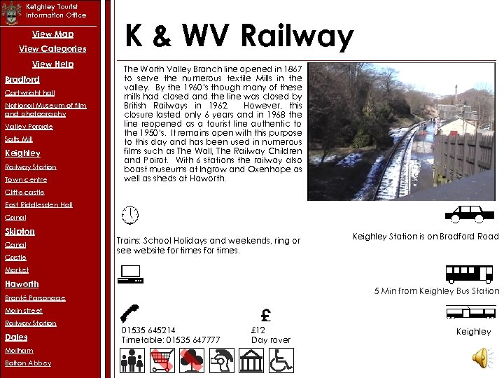 Keighley Tourist Information Office View Map View Categories View Help Bradford Cartwright hall National