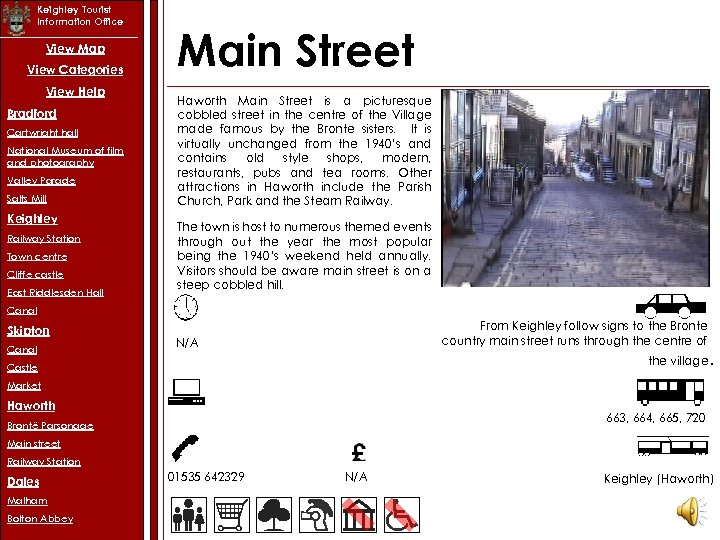 Keighley Tourist Information Office View Map View Categories View Help Bradford Cartwright hall National