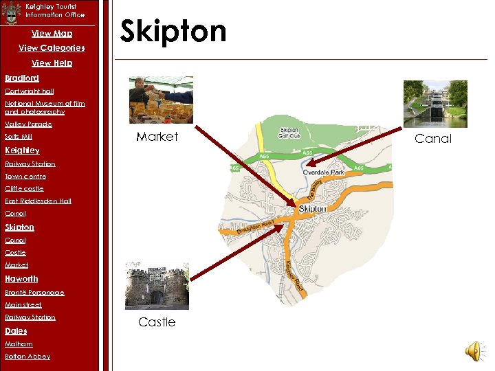 Keighley Tourist Information Office View Map View Categories Skipton View Help Bradford Cartwright hall