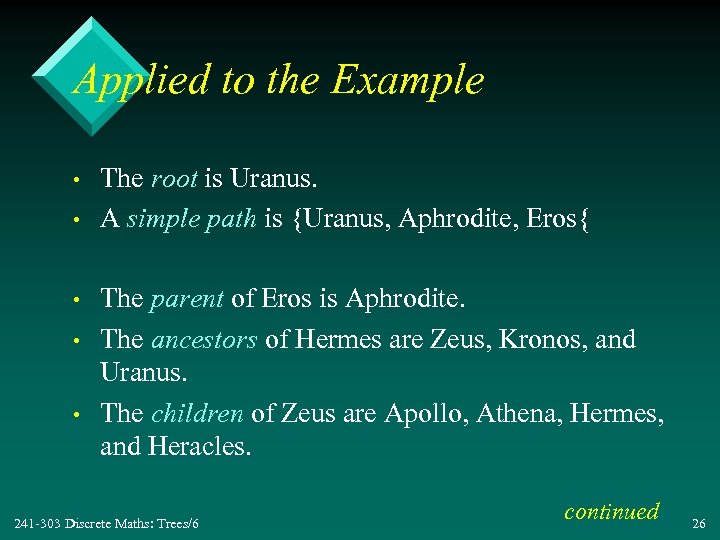 Applied to the Example • • • The root is Uranus. A simple path