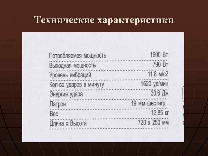 Технические характеристики 