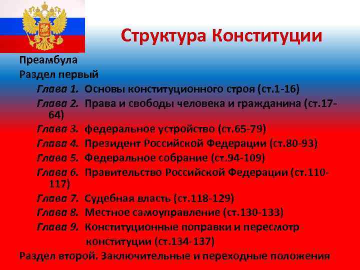 Как определяют конституцию человека. Структура Конституции Российской Федерации. Первая и вторая глава Конституции РФ. Глава 1 основы конституционного строя.