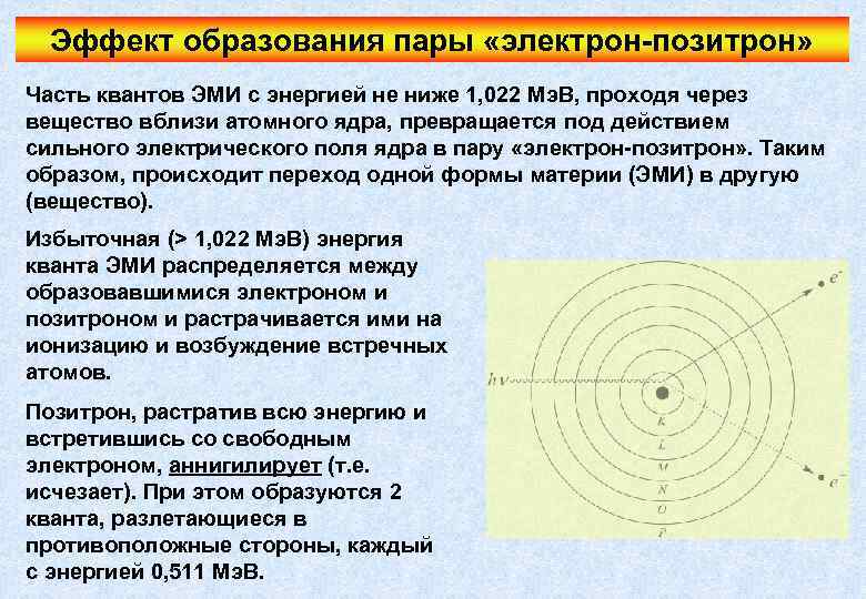 Энергия покоя позитрона. Эффект образования электрон-позитронных пар. Эффект образования пар электрон Позитрон. Образование пары электрон Позитрон. Эффект образования пар.