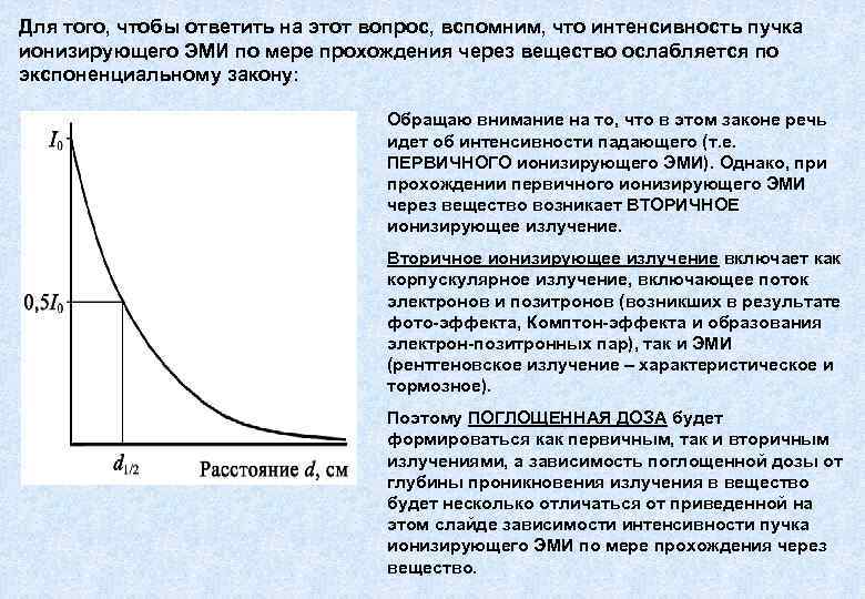 Для того, чтобы ответить на этот вопрос, вспомним, что интенсивность пучка ионизирующего ЭМИ по