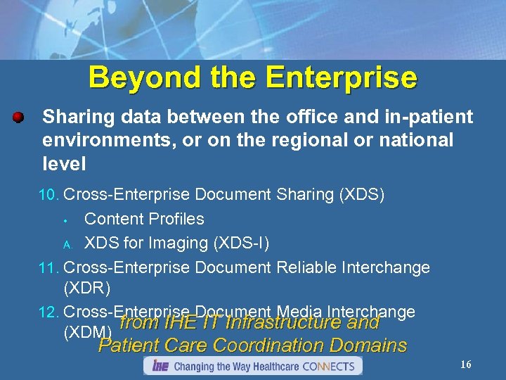 Beyond the Enterprise Sharing data between the office and in-patient environments, or on the