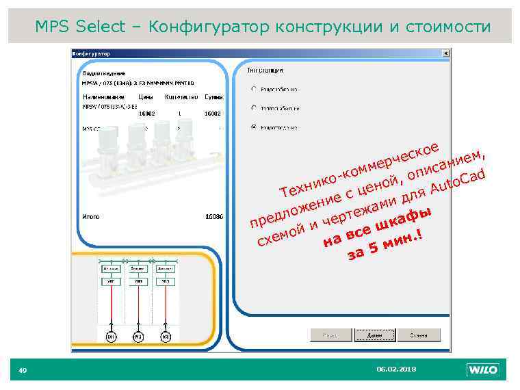 49 MPS Select – Конфигуратор конструкции и стоимости е , ско ием рче н