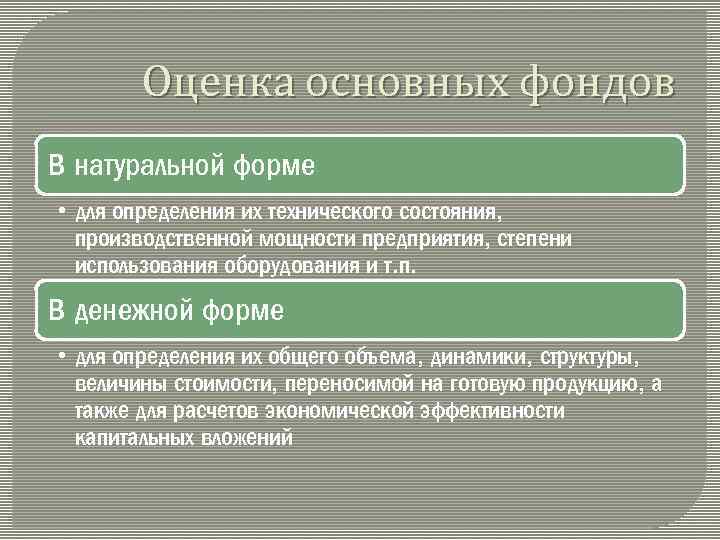 Оценка основных средств