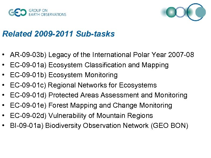 Related 2009 -2011 Sub-tasks • • AR-09 -03 b) Legacy of the International Polar