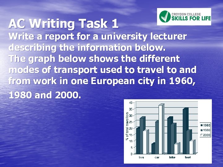 AC Writing Task 1 Write a report for a university lecturer describing the information