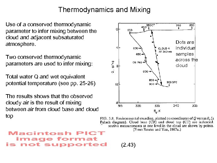 Thermodynamics and Mixing Use of a conserved thermodynamic parameter to infer mixing between the
