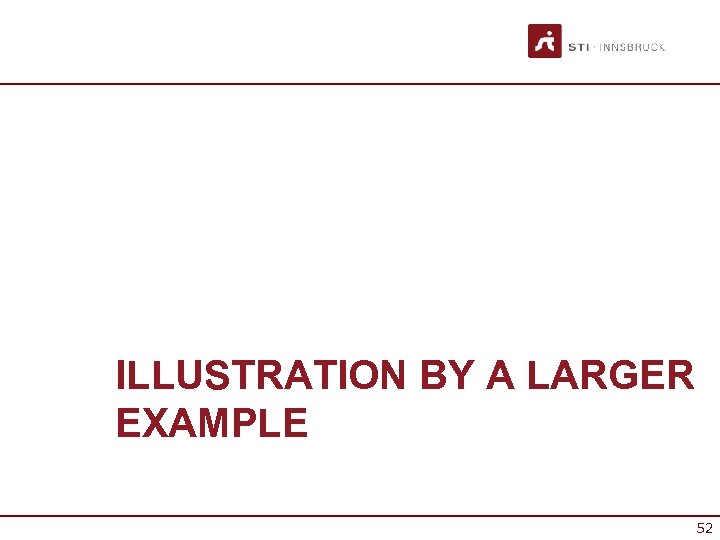 ILLUSTRATION BY A LARGER EXAMPLE 52 52 
