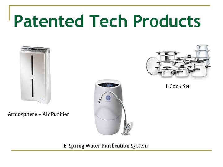 Patented Tech Products I-Cook Set Atmosphere – Air Purifier E-Spring Water Purification System 